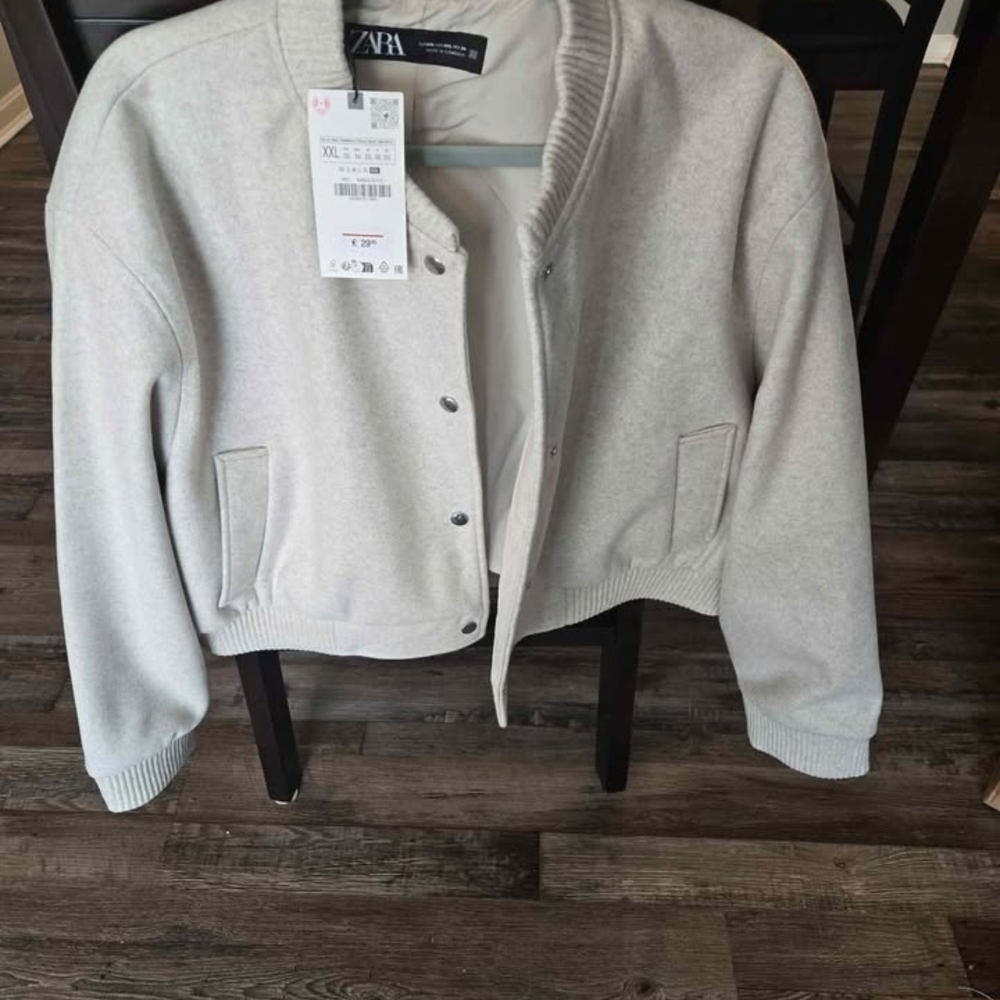 XXL Zara Ivory Bomber Jacket - Women's
